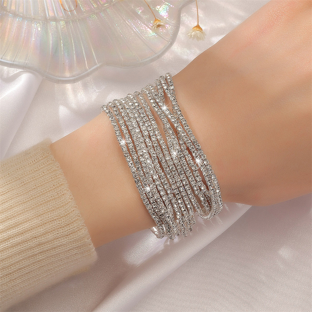 Body Jewelry Websites - 12pcs Personalized Sparkling Multi layer Bracelet