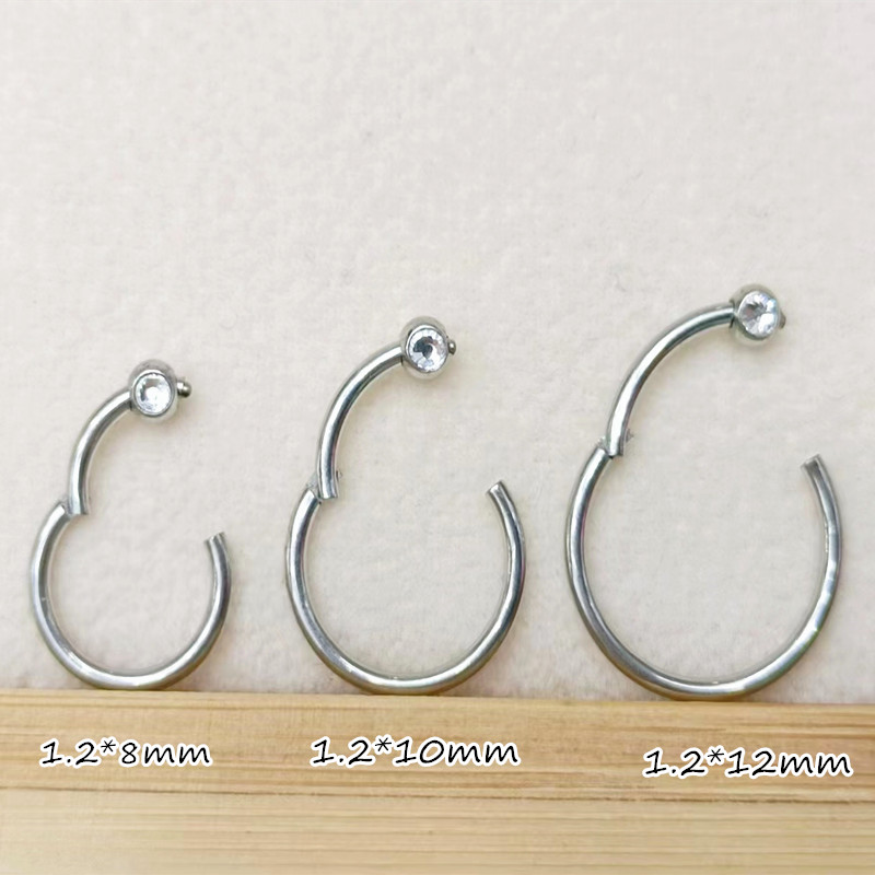 Clicker Ring Seamless - 50pcs/lot 316 Surgical Steel Gems Nose