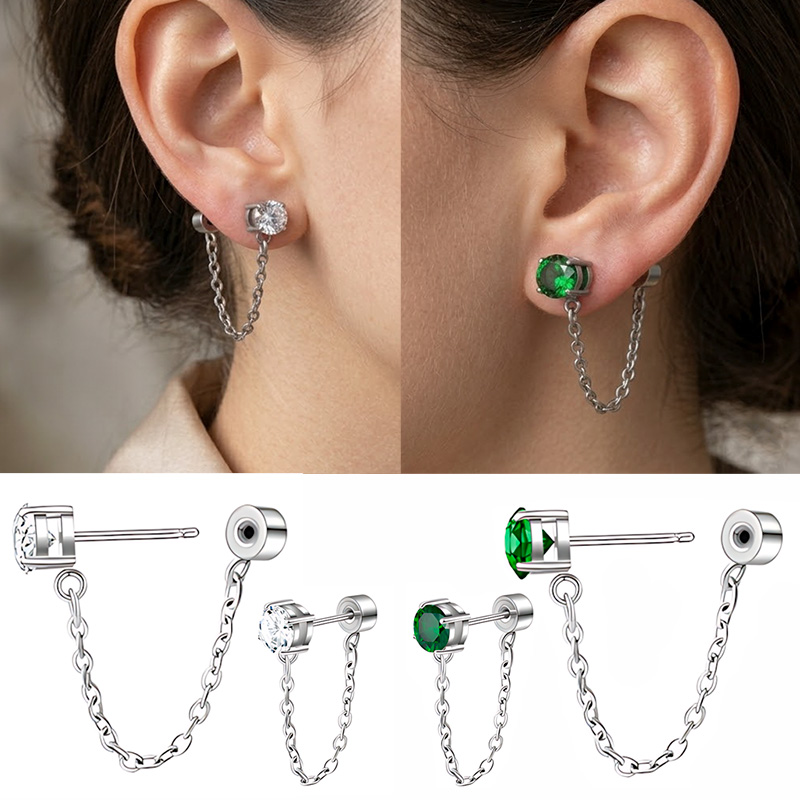 Tragus Flat Back - Flat Back Stud Earrings 316L Surgical