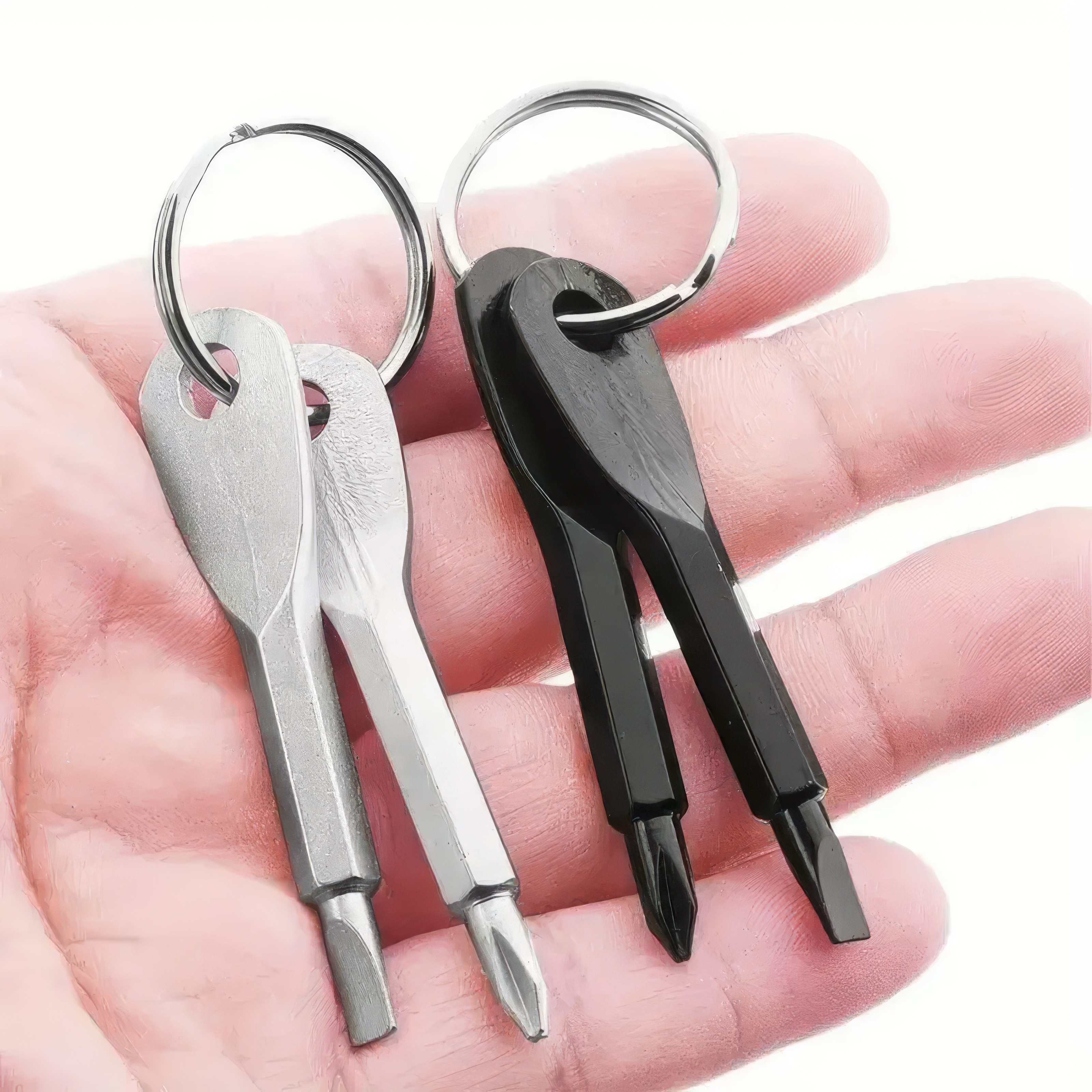 Body Jewelry Repair - 2 Keychain Screwdrivers in Black/silver, Portable