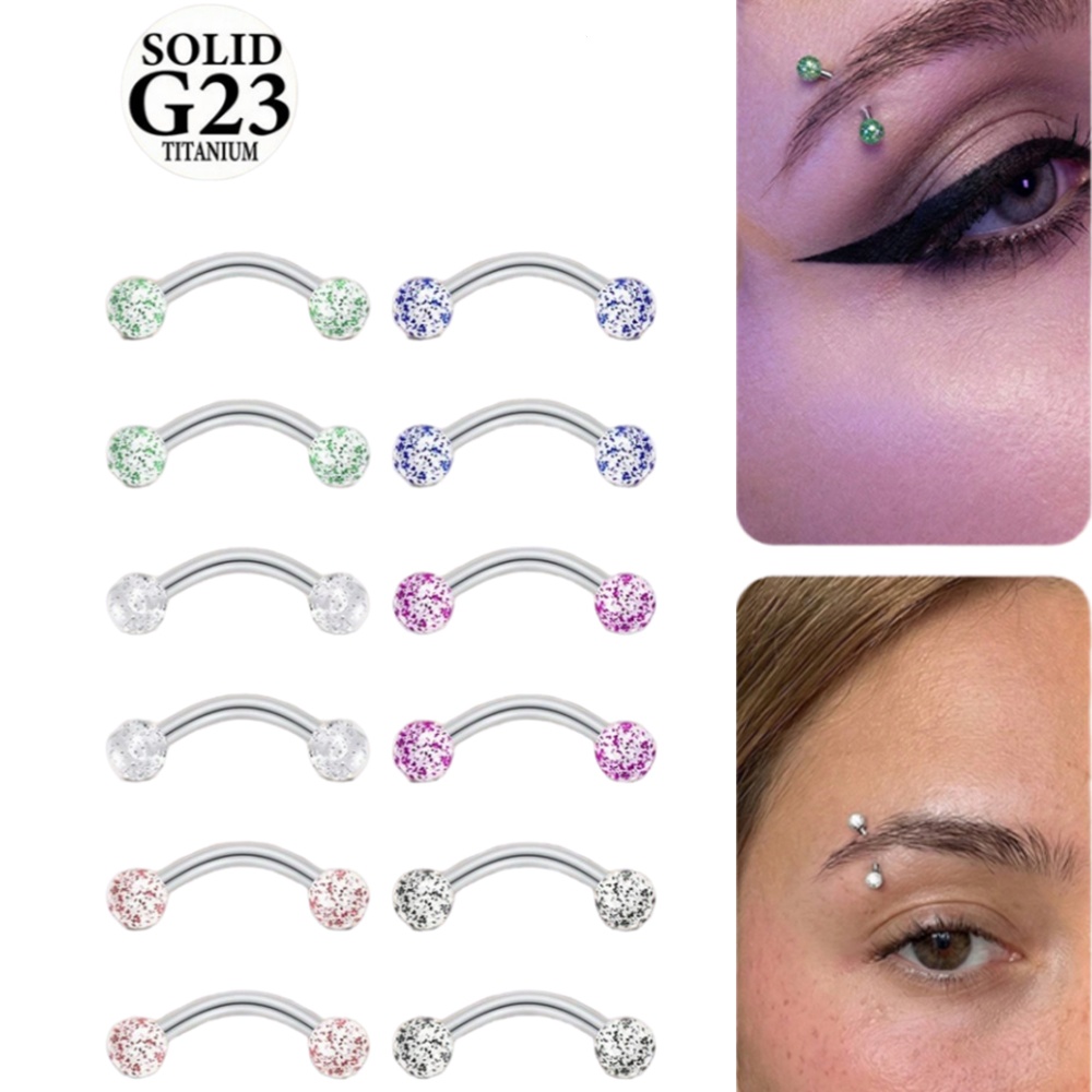 Body Jewelry Vertical Labret - 2PCS 16G 8/10mm Titanium Alloy Eyebrow/Rook/Snug/Vertical-Labret/VCH/Snake-Eyes/Anti-Tragus/Christina/Daith/Belly-Button