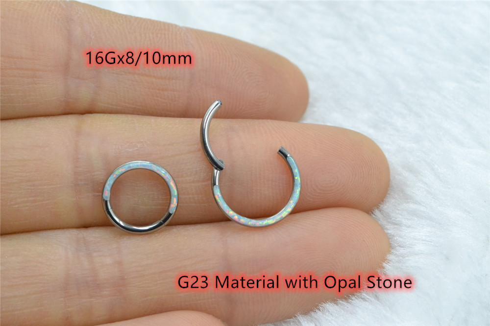 10pcs/Lot G23 Titanium Opal St - Clicker Ring Seamless のレビューと価格