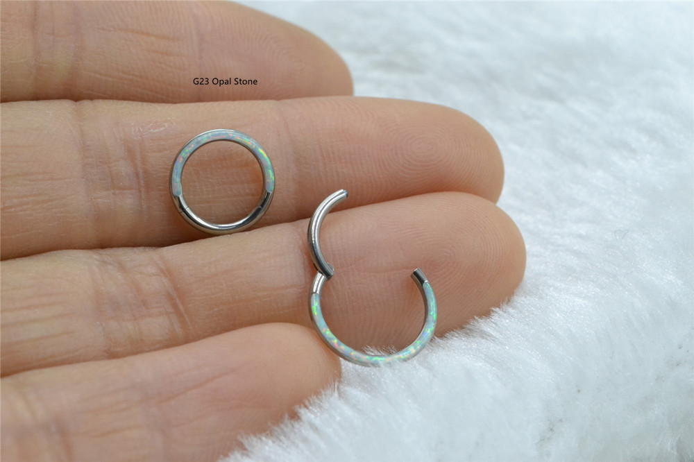 10pcs/Lot G23 Titanium Opal St - Clicker Ring Seamless のレビューと価格