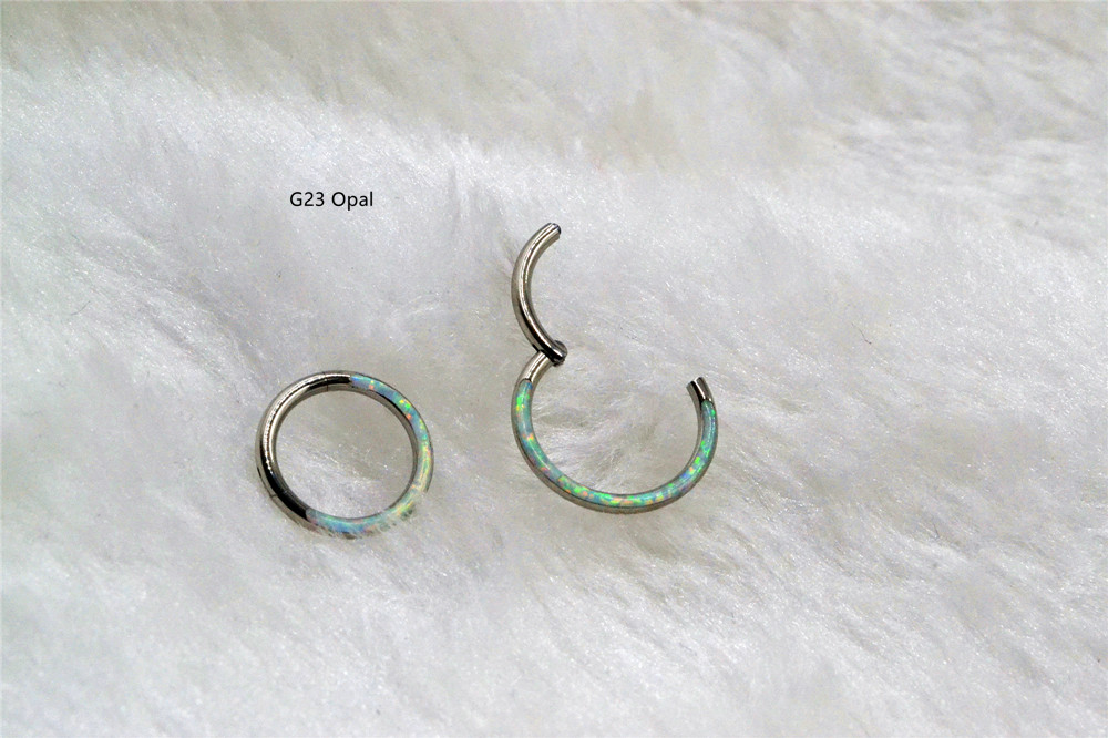10pcs/Lot G23 Titanium Opal St - Clicker Ring Seamless のレビューと価格
