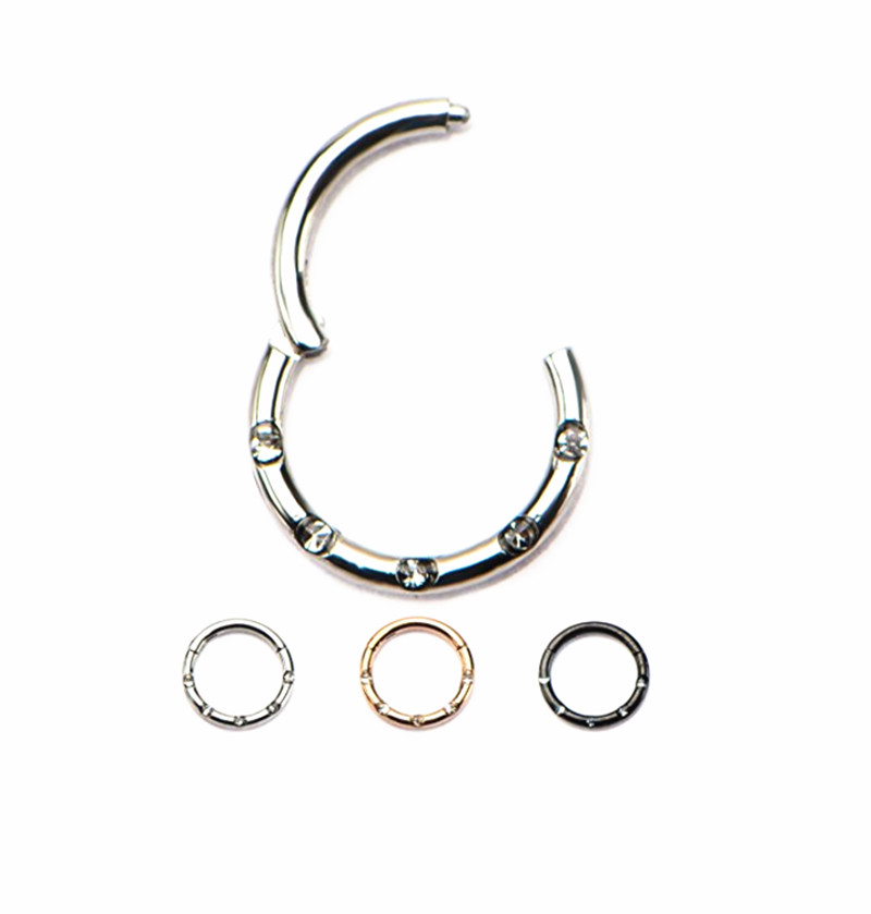 20pcs/lot  Stainless Steel Gem - Clicker Ring Seamless のレビューと価格