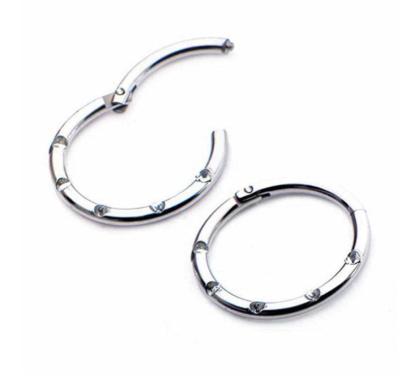 20pcs/lot  Stainless Steel Gem - Clicker Ring Seamless のレビューと価格