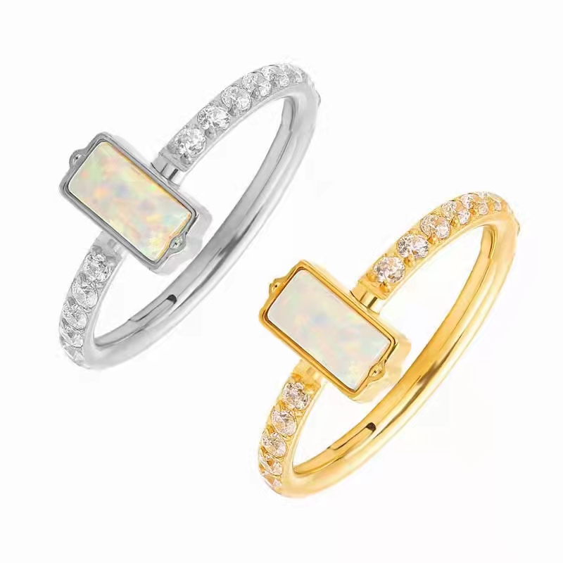10pcs 316L Surgical Steel Opal - Clicker Ring Seamless のレビューと価格