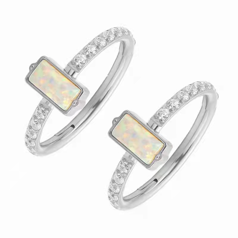 10pcs 316L Surgical Steel Opal - Clicker Ring Seamless のレビューと価格
