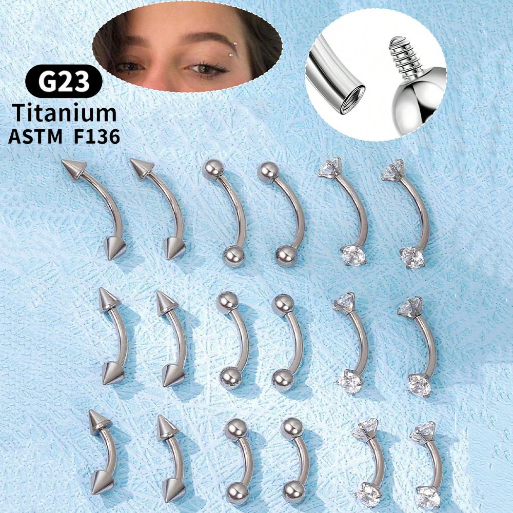 6pcs/Set G23 Titanium Small Cu - Body Jewelry Vertical Labret のレビューと価格