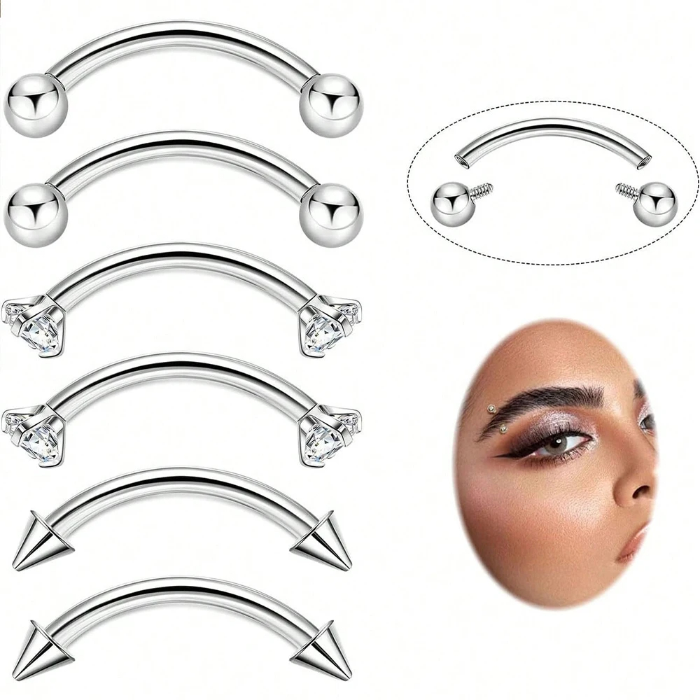 6pcs/Set G23 Titanium Small Cu - Body Jewelry Vertical Labret のレビューと価格
