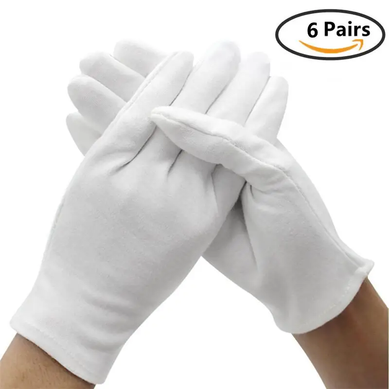 6Pairs White Cotton Work Glove - Body Jewelry Websites のレビューと価格