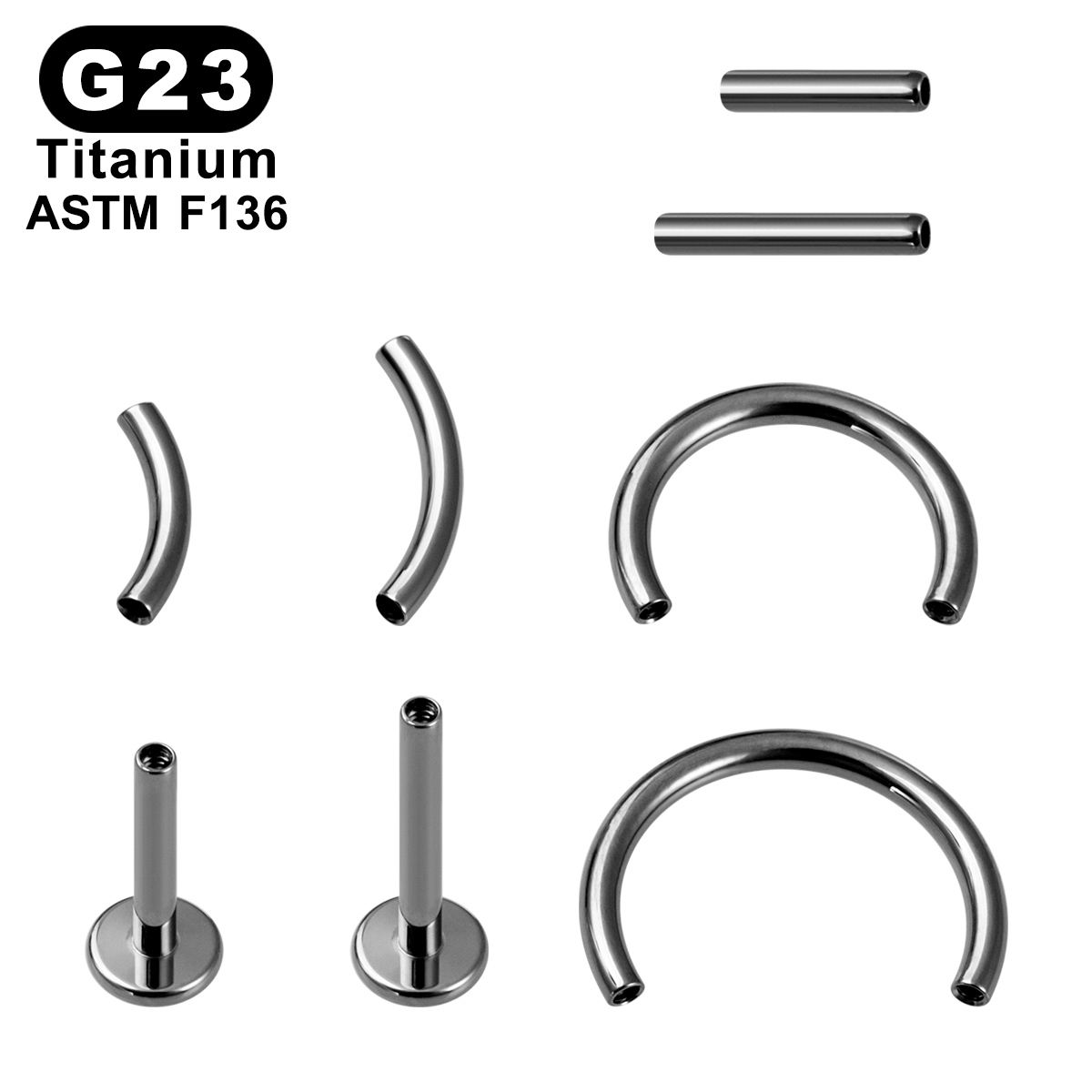 8pcs/Lot ASTM F136 Implantable - Body Jewelry Implant Grade Titanium のレビューと価格