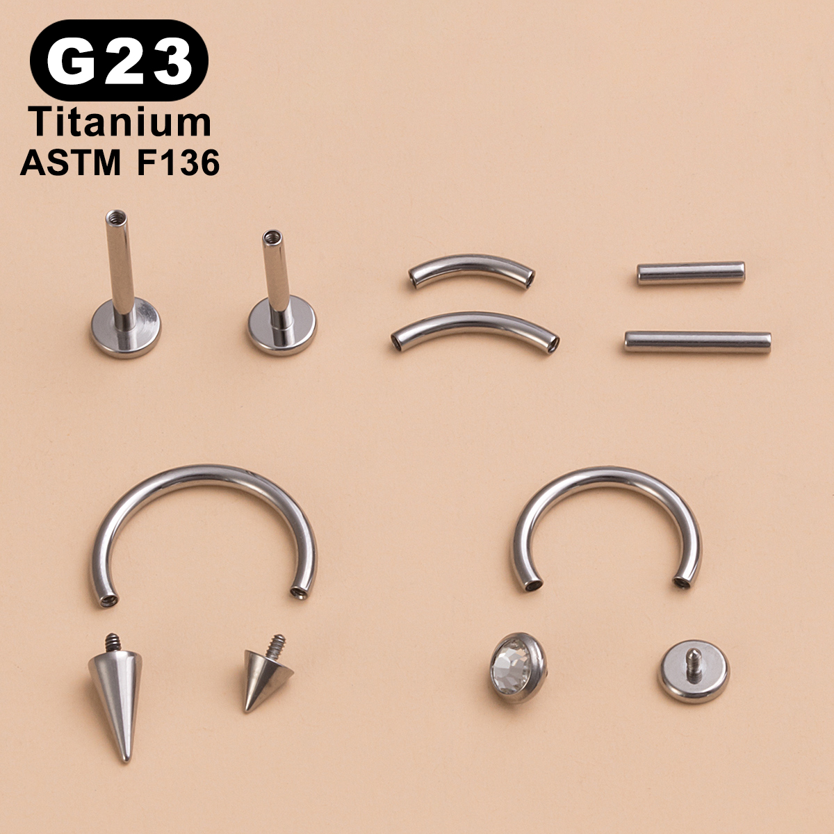 8pcs/Lot ASTM F136 Implantable - Body Jewelry Implant Grade Titanium のレビューと価格