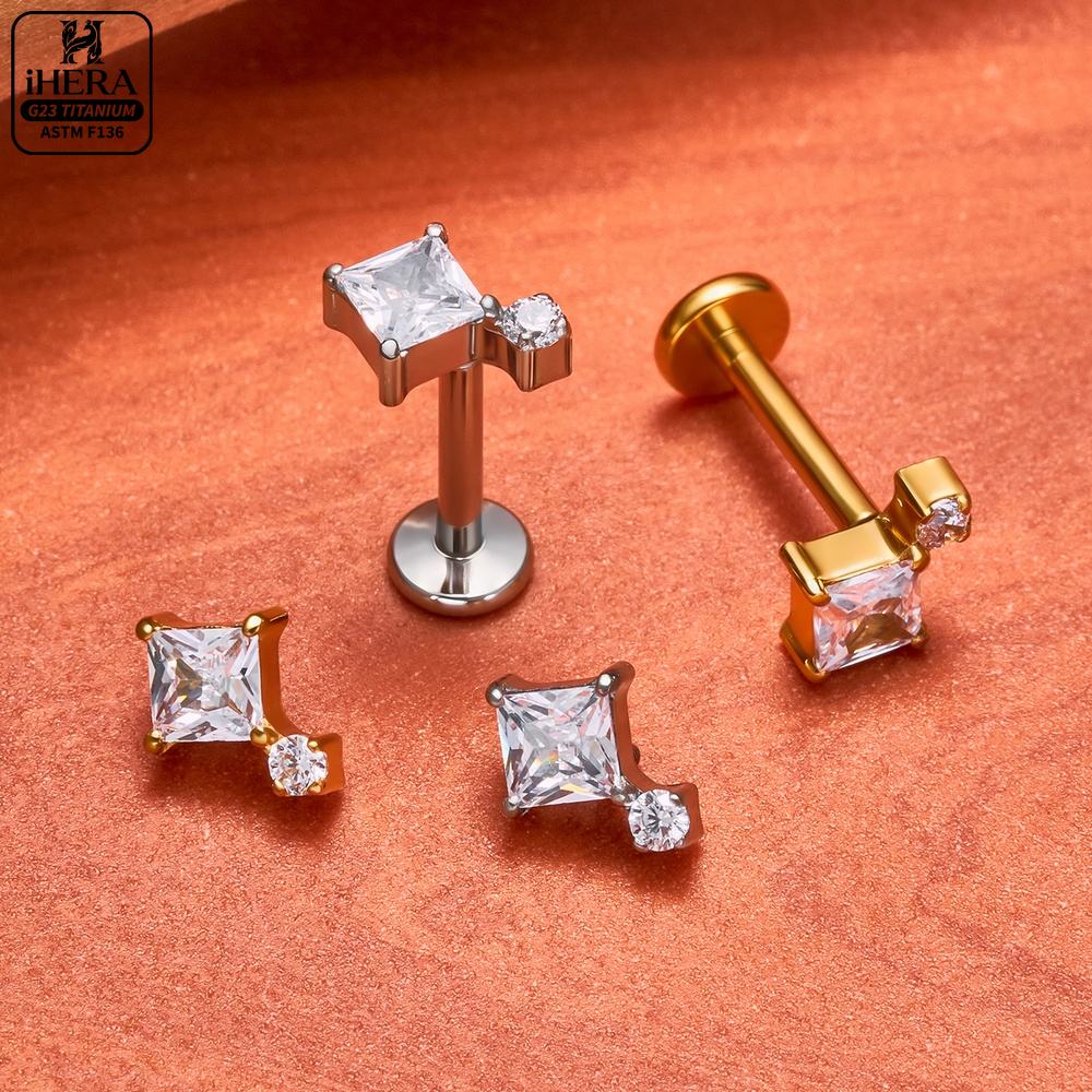 F136 Titanium Piercing Stud Co - Body Jewelry Vertical Labret のレビューと価格