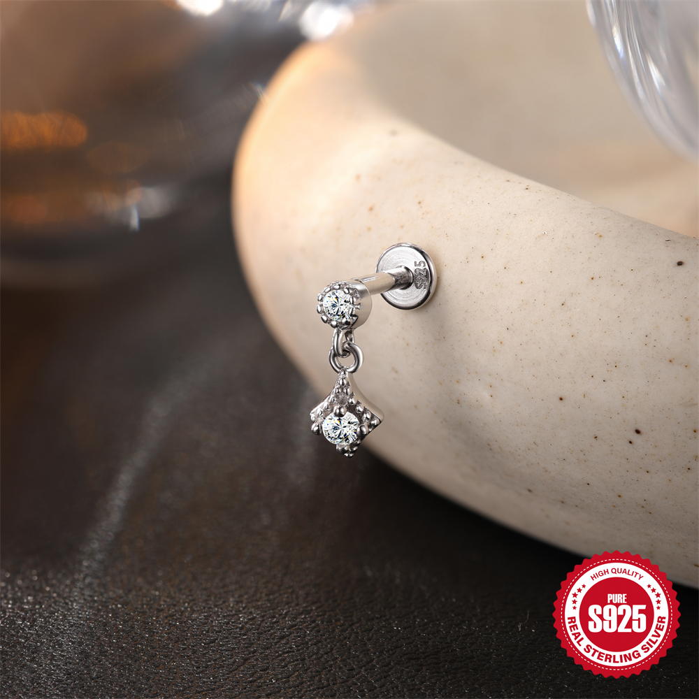 ROXI Moissanite 925 Sterling S - Tragus Flat Back のレビューと価格