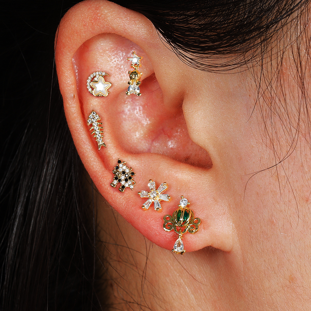 1pc Cartilage Ear Piercing Ear - Tragus Flat Back のレビューと価格