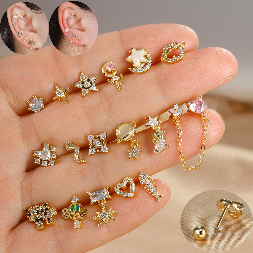 1pc Cartilage Ear Piercing Ear - Tragus Flat Back のレビューと価格