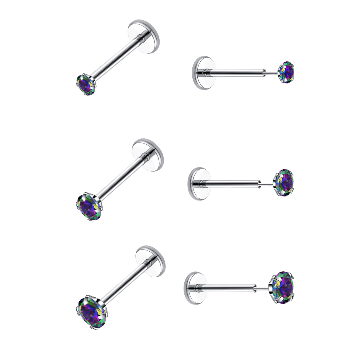 20G Flat Back Threadless Earri - Tragus Flat Back のレビューと価格