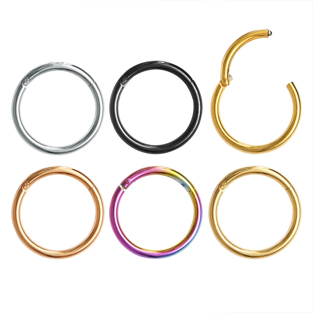 1/2PCS 6/8/10/12mm Nose Ring H - Clicker Ring Seamless のレビューと価格