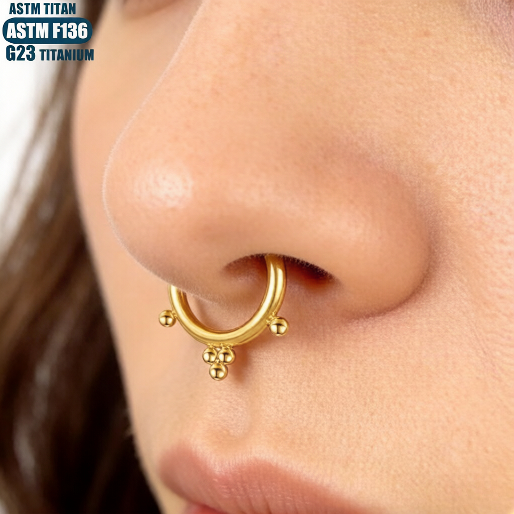 F136 Titanium 16G Septum Pierc - Clicker Ring Seamless のレビューと価格