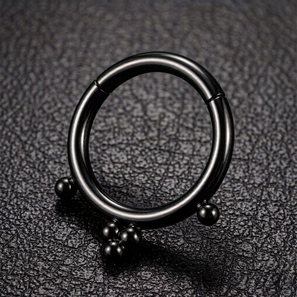 F136 Titanium 16G Septum Pierc - Clicker Ring Seamless のレビューと価格