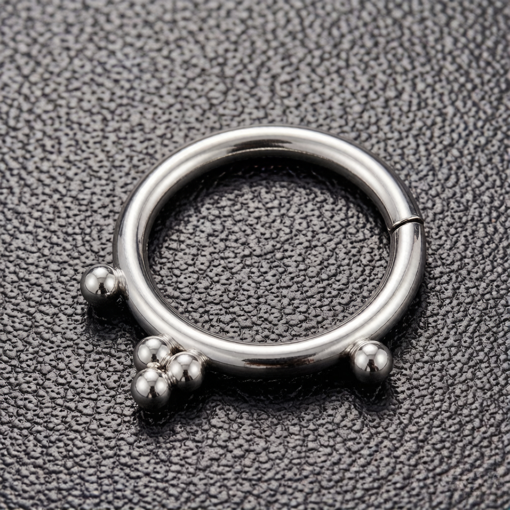 F136 Titanium 16G Septum Pierc - Clicker Ring Seamless のレビューと価格