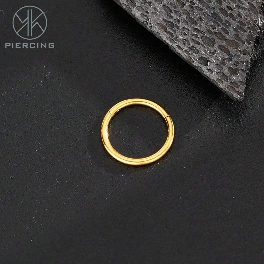 1pc 16G/18G/20G Titanium Golde - Clicker Ring Seamless のレビューと価格