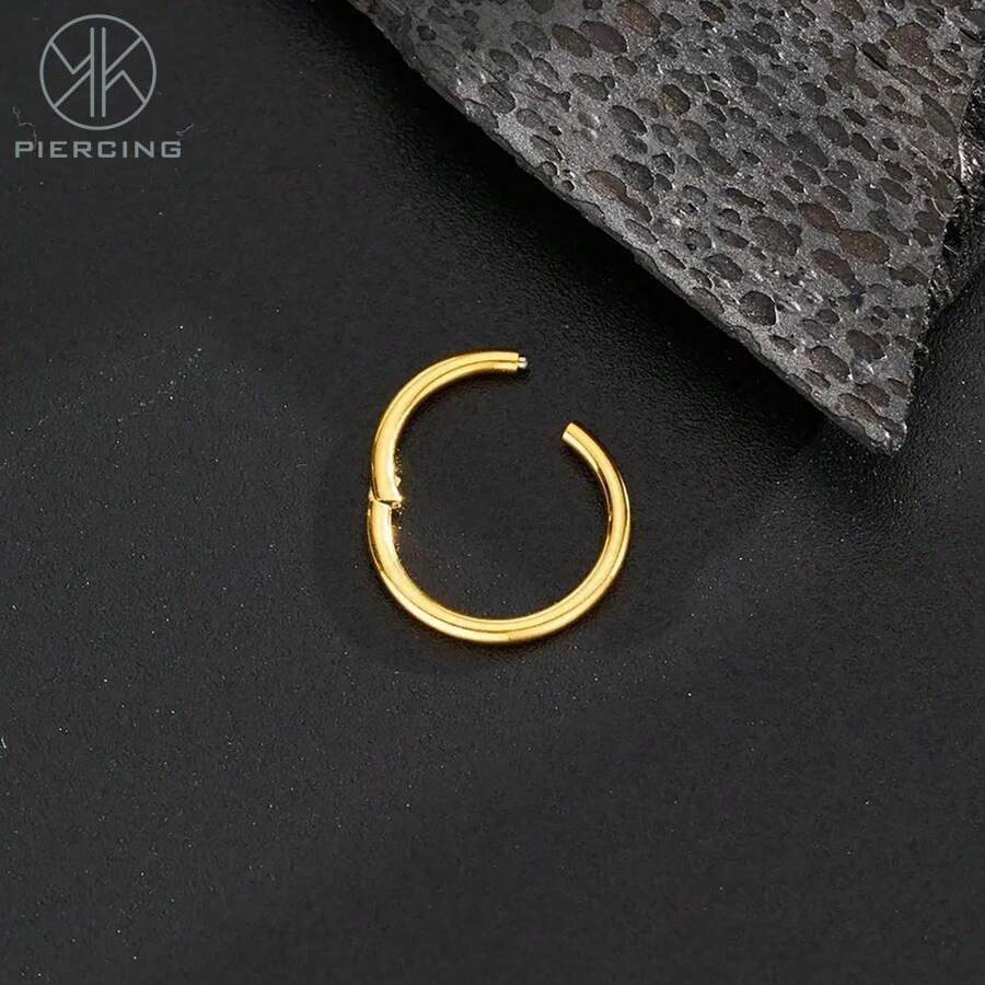 1pc 16G/18G/20G Titanium Golde - Clicker Ring Seamless のレビューと価格