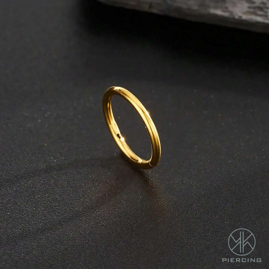 1pc 16G/18G/20G Titanium Golde - Clicker Ring Seamless のレビューと価格