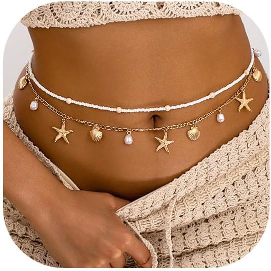 Starfish Waist Chain Women Adj - Body Jewelry Beach のレビューと価格