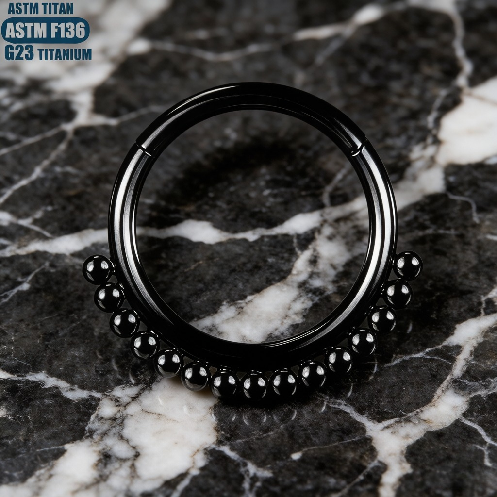 F136 16G Titanium Nose Ring wi - Clicker Ring Seamless のレビューと価格
