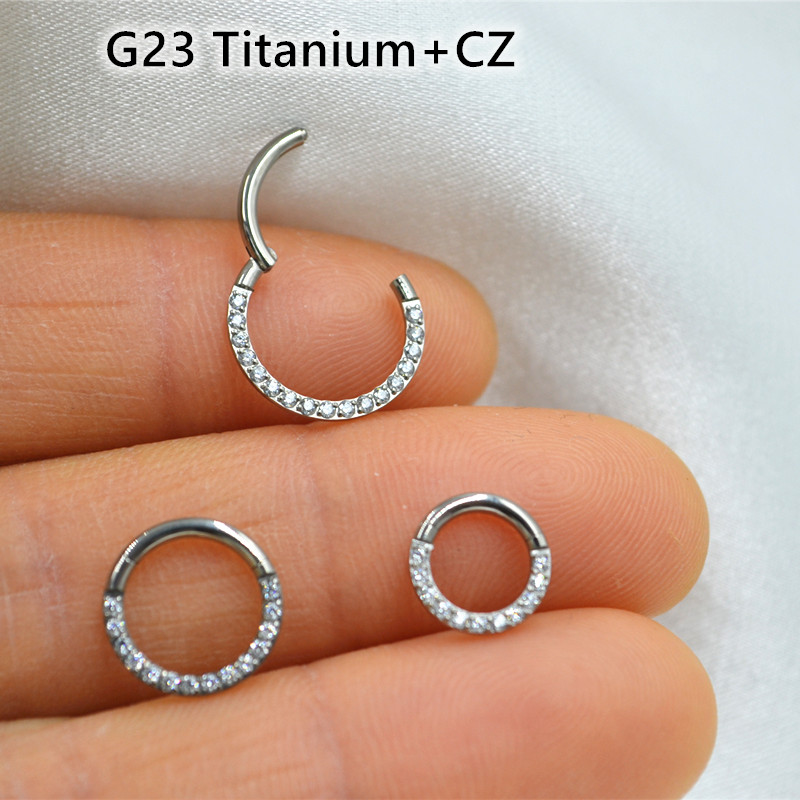 10pcs/lot  G23 Titanium Nose S - Clicker Ring Seamless のレビューと価格