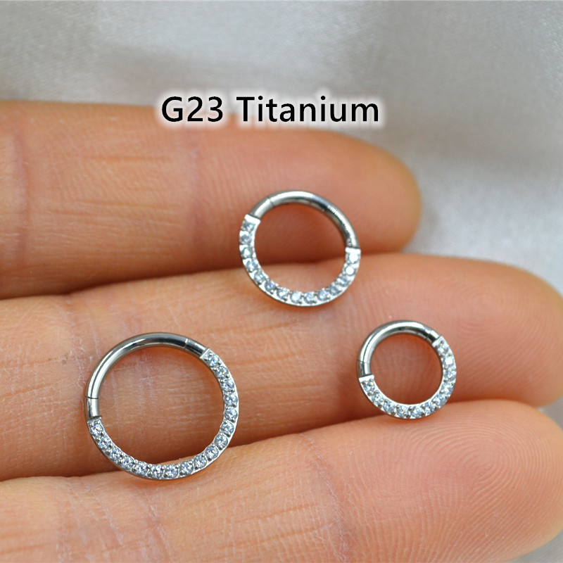10pcs/lot  G23 Titanium Nose S - Clicker Ring Seamless のレビューと価格