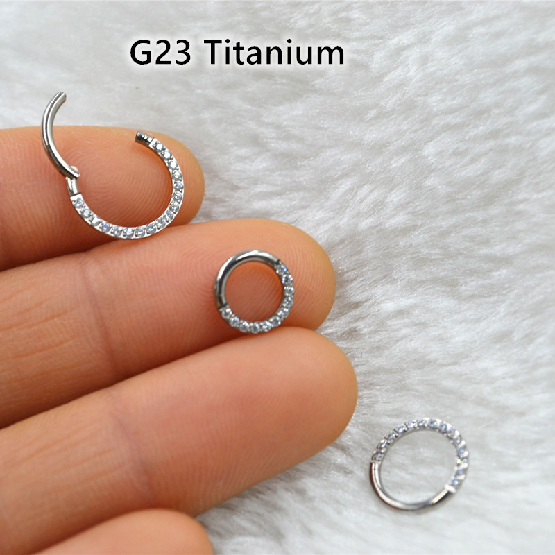 10pcs/lot  G23 Titanium Nose S - Clicker Ring Seamless のレビューと価格