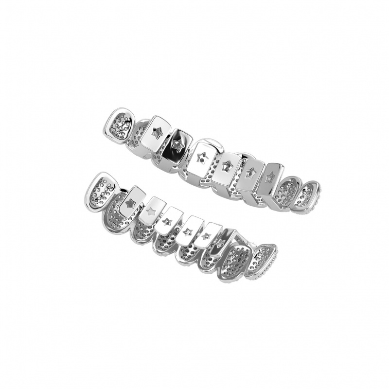 New HipHop CZ Teeth Set For Un - Body Jewelry High End のレビューと価格