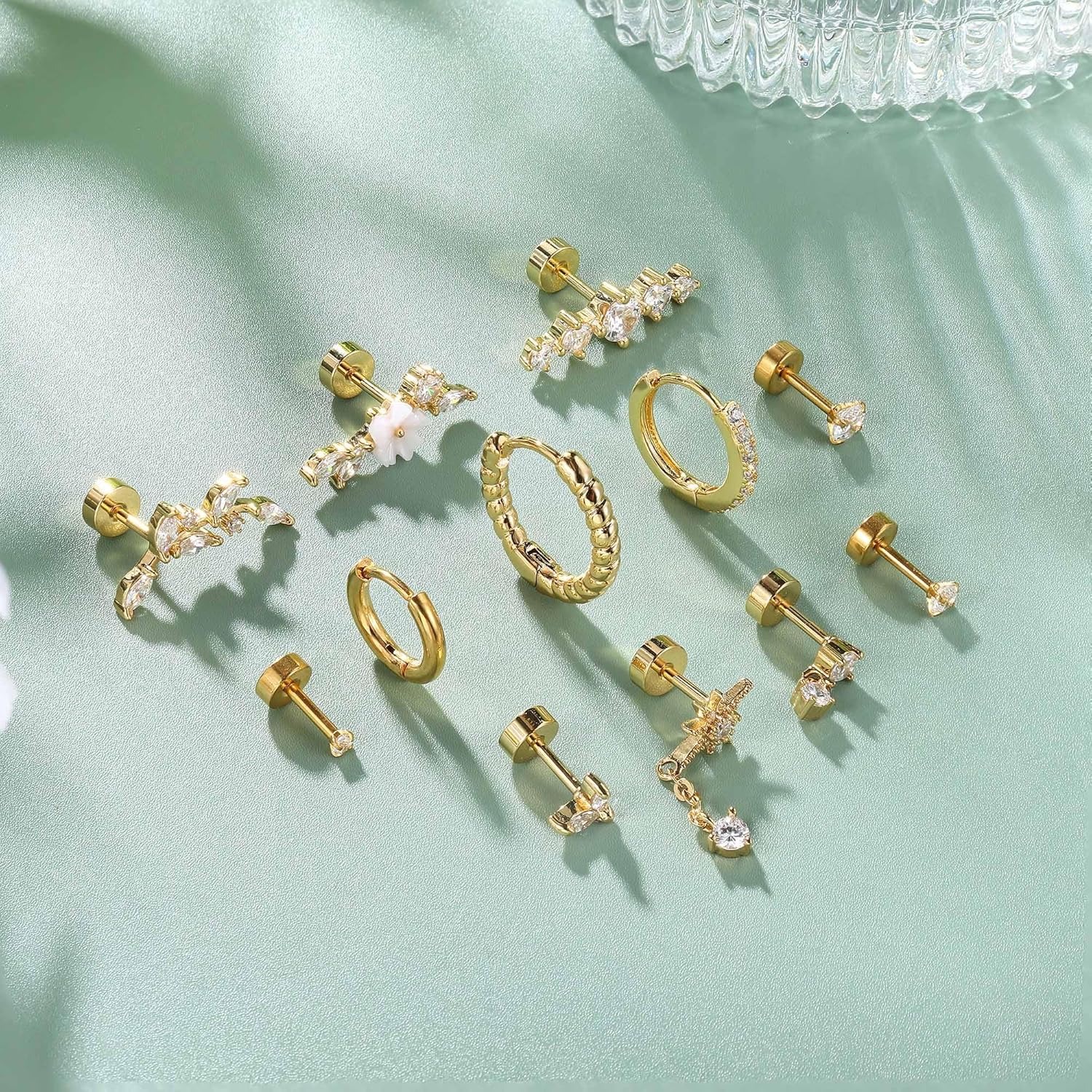 Drperfect 12Pcs Helix Piercing - Tragus Flat Back のレビューと価格