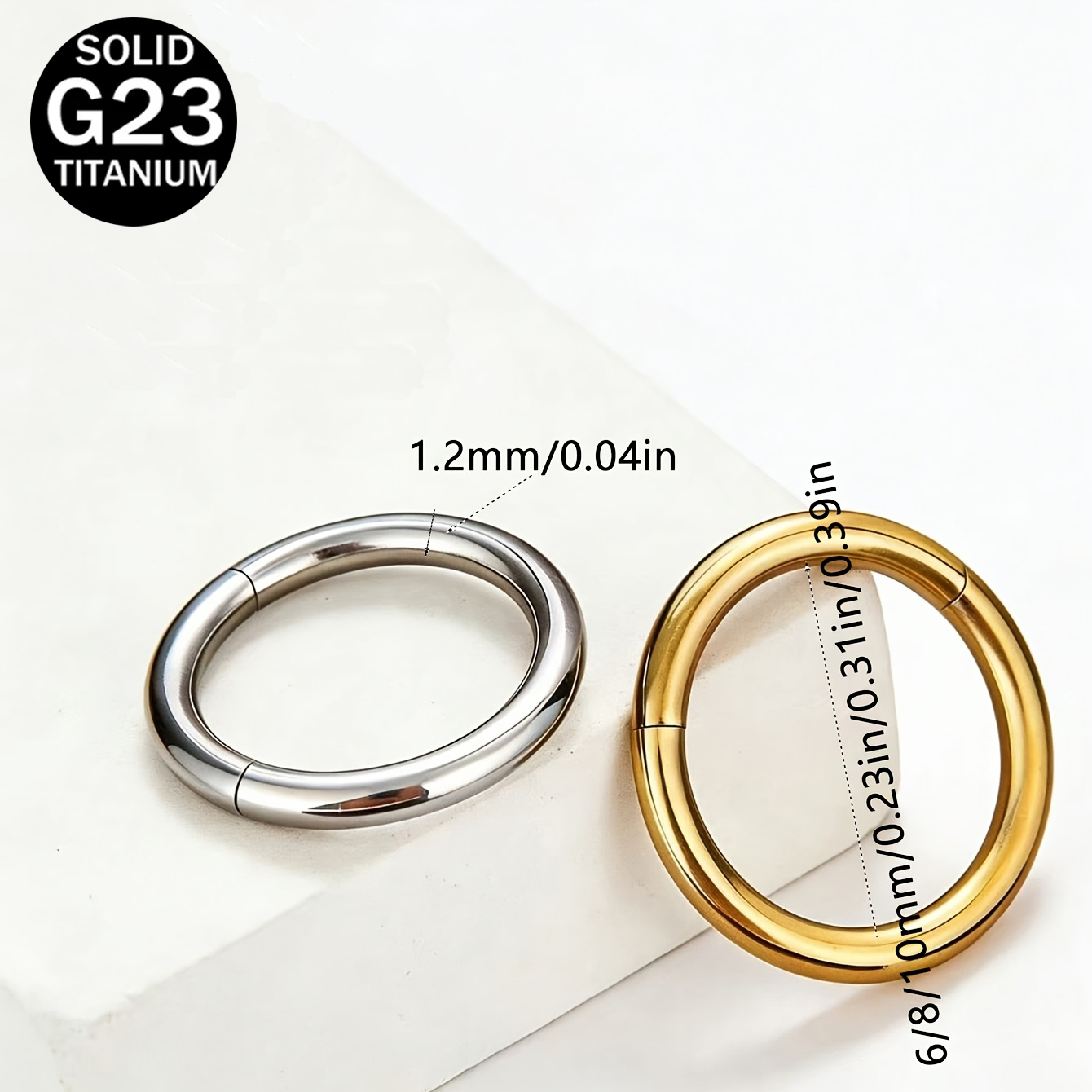 2pcs/Set G23 Titanium Nose Rin - Clicker Ring Seamless のレビューと価格