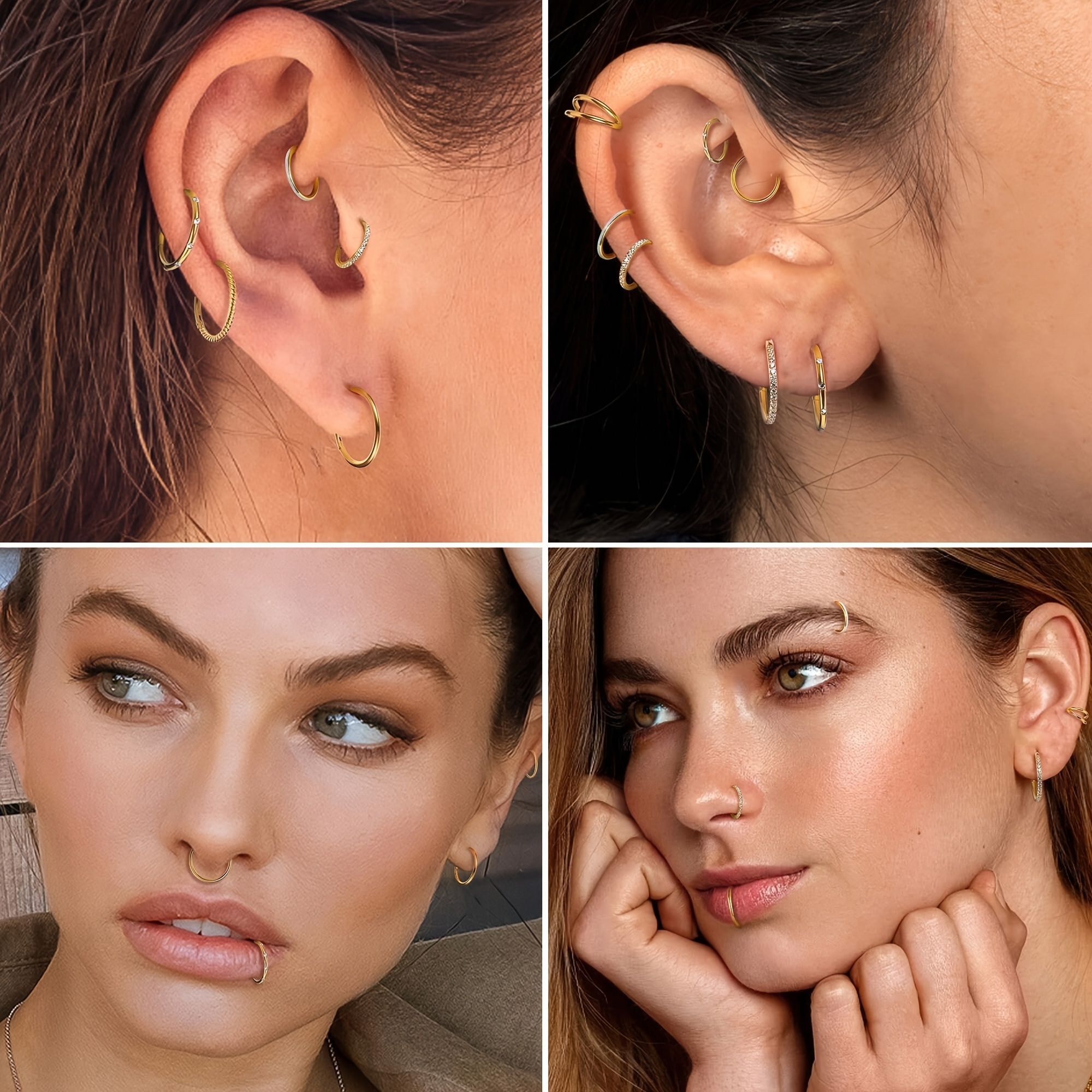 2pcs/Set G23 Titanium Nose Rin - Clicker Ring Seamless のレビューと価格