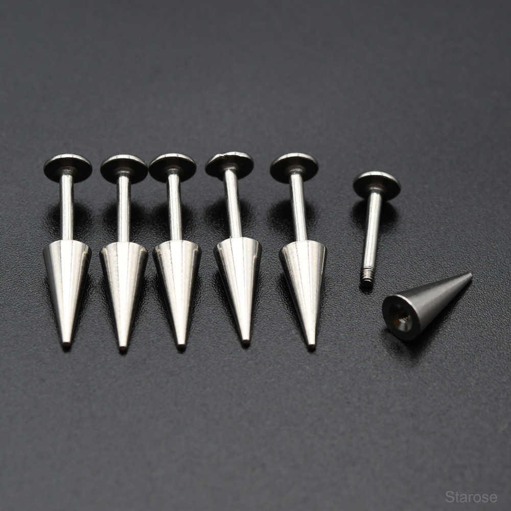 Starose 2Pcs Gothic Cone Stain - Body Jewelry Vertical Labret のレビューと価格