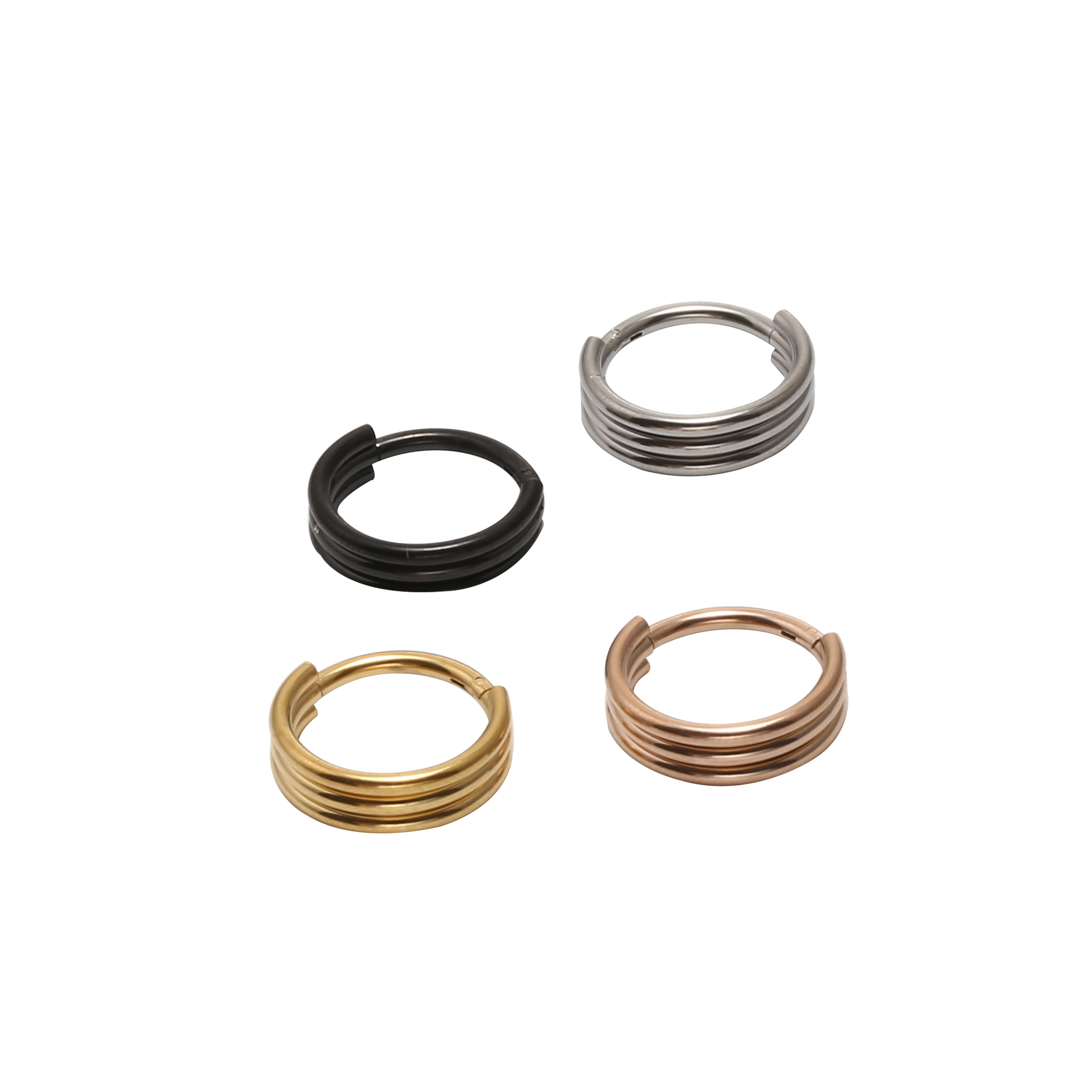50pcs/lot Twist Seamless Hinge - Clicker Ring Seamless のレビューと価格