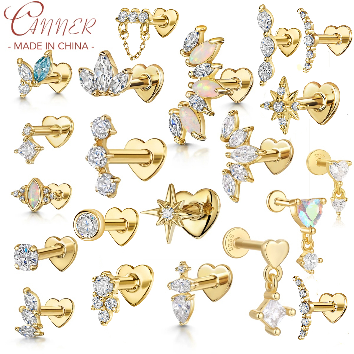 CANNER 1PC New S925 Sterling S - Tragus Flat Back のレビューと価格