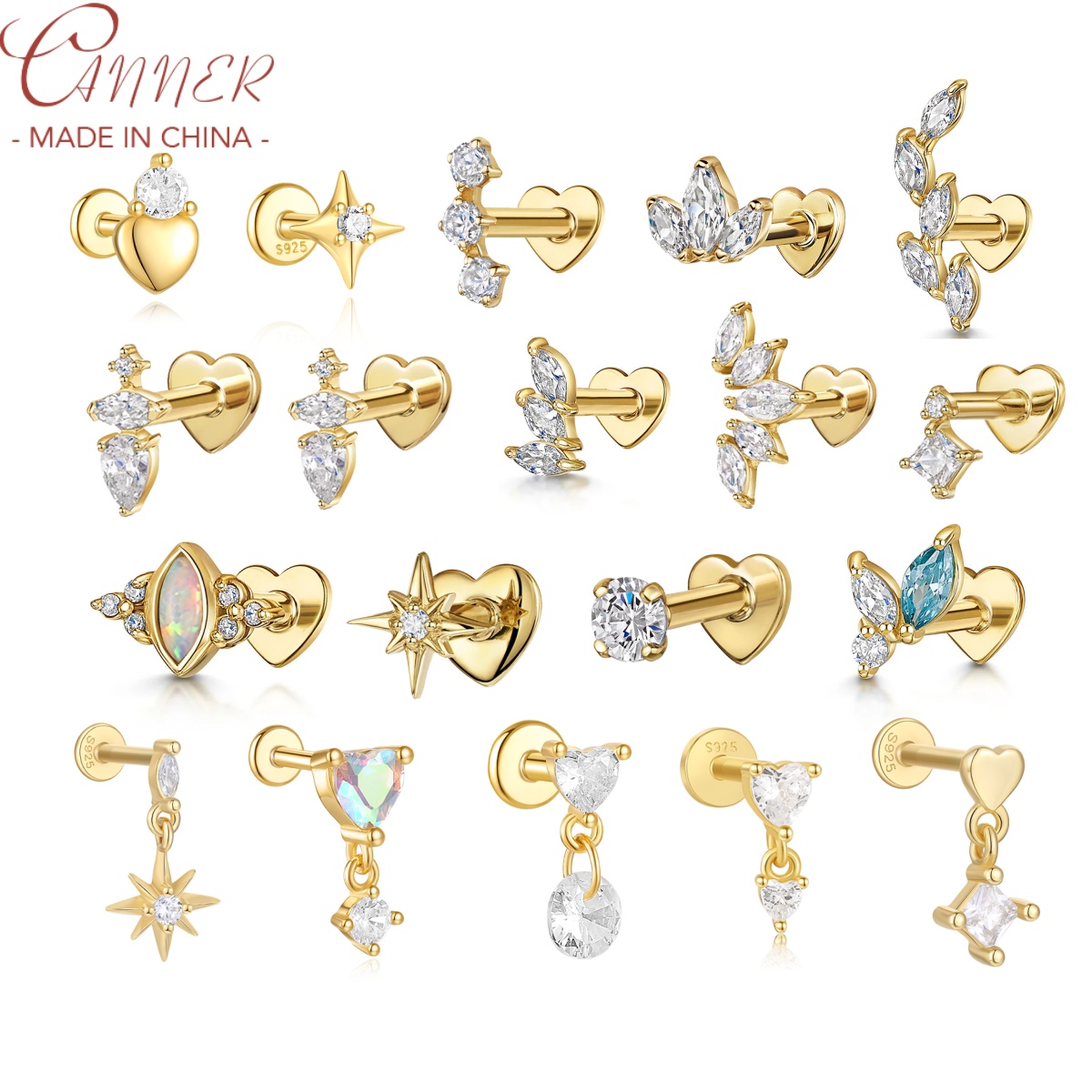 CANNER 1PC New S925 Sterling S - Tragus Flat Back のレビューと価格