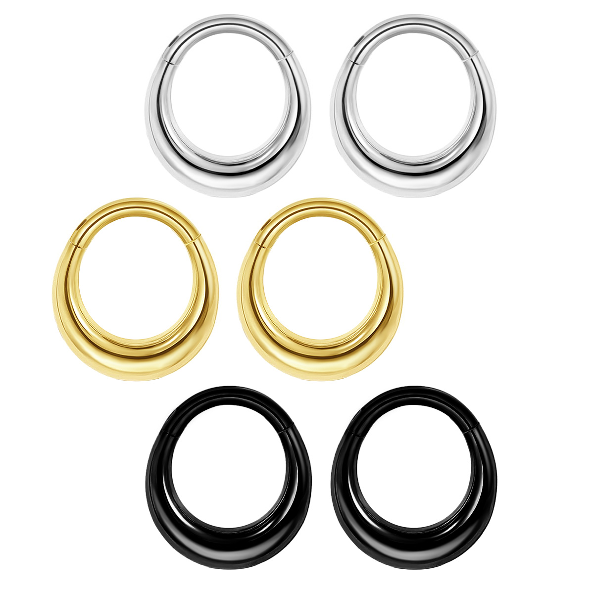 Stainless Steel Hinged Hoop No - Clicker Ring Seamless のレビューと価格