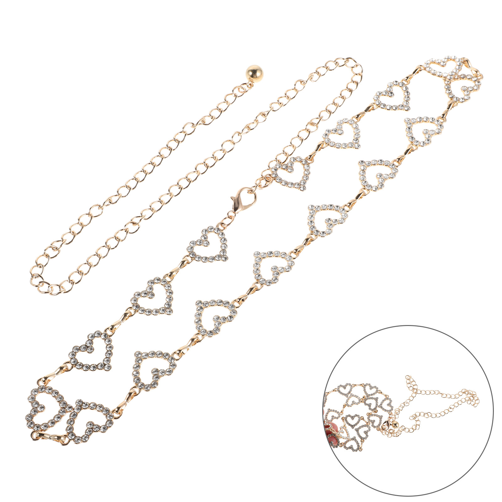 Women Heart Rhinestone Waist C - Body Jewelry Beach のレビューと価格