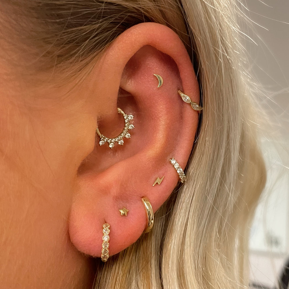 1PC Star Moon Lightning Zircon - Tragus Flat Back のレビューと価格