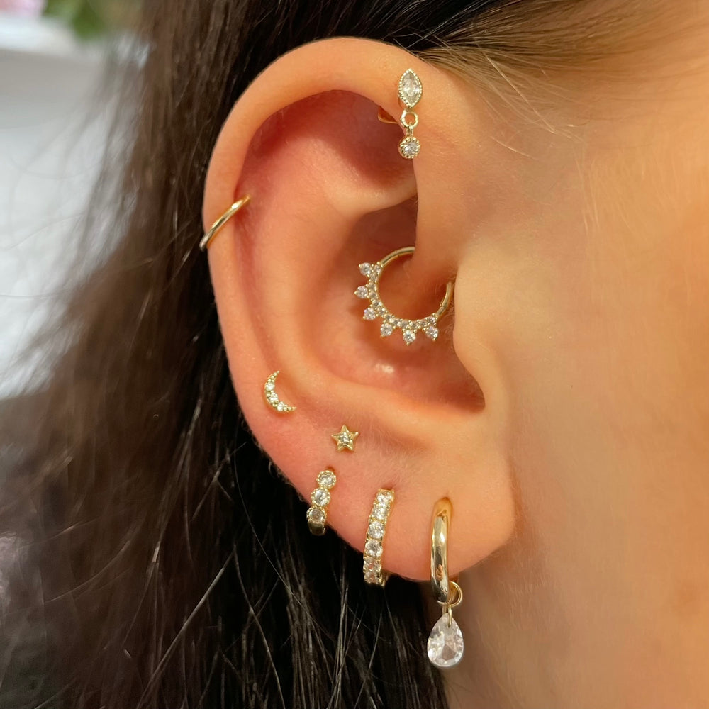 1PC Star Moon Lightning Zircon - Tragus Flat Back のレビューと価格