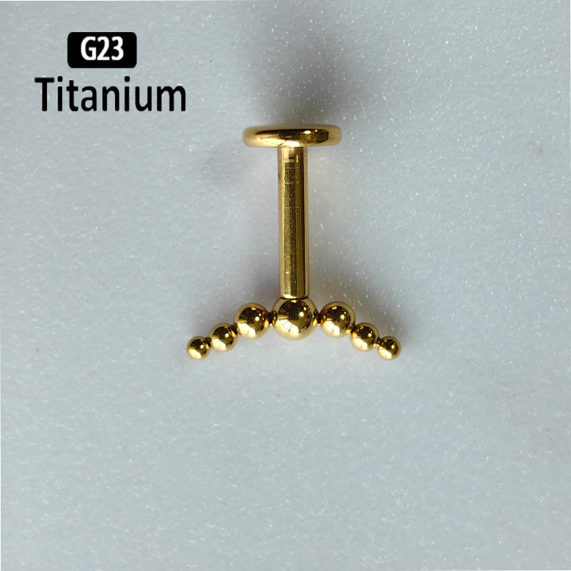 G23 Titanium Piercing 7pcs Bal - Body Jewelry Vertical Labret のレビューと価格