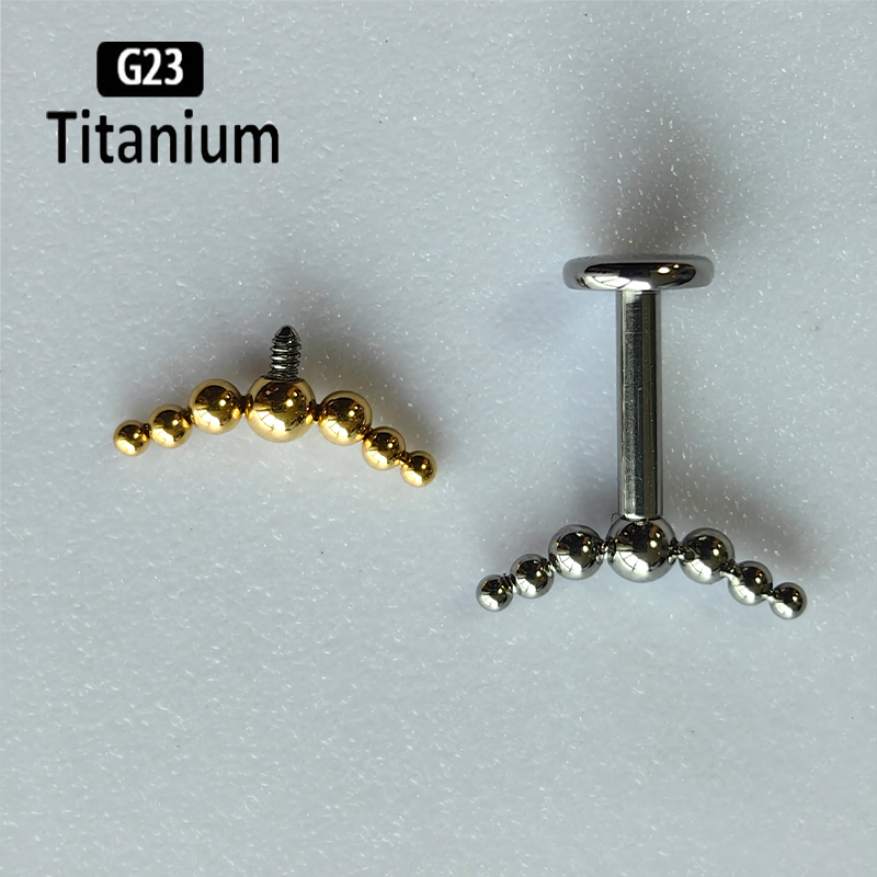 G23 Titanium Piercing 7pcs Bal - Body Jewelry Vertical Labret のレビューと価格