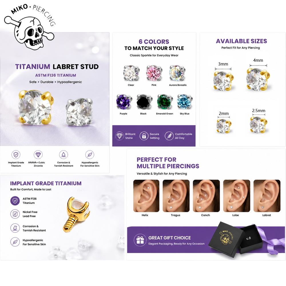 10pcs G23 Implant Grade Titani - Body Jewelry Implant Grade Titanium のレビューと価格