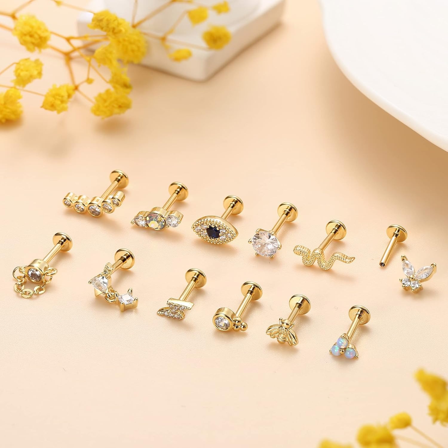 Bobisty 1Pc Cartilage Earrings - Tragus Flat Back のレビューと価格